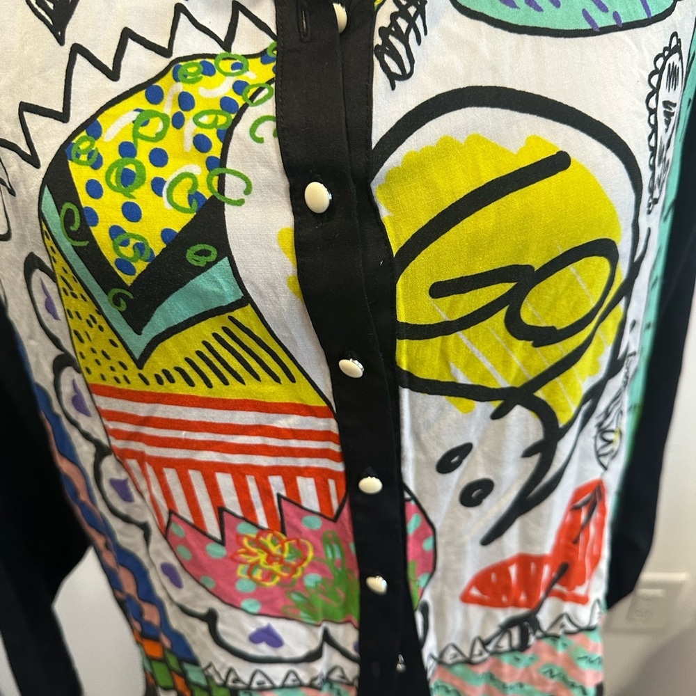 Pause Caf Artistic Print Button-Up Blouse Eu 44 Colorful Abstract Shirt View 2